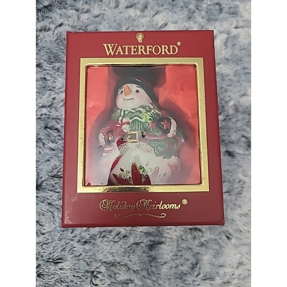 Waterford Snowman Bell Ornament Holiday Heirlooms 2008 Red Box Christmas Decor